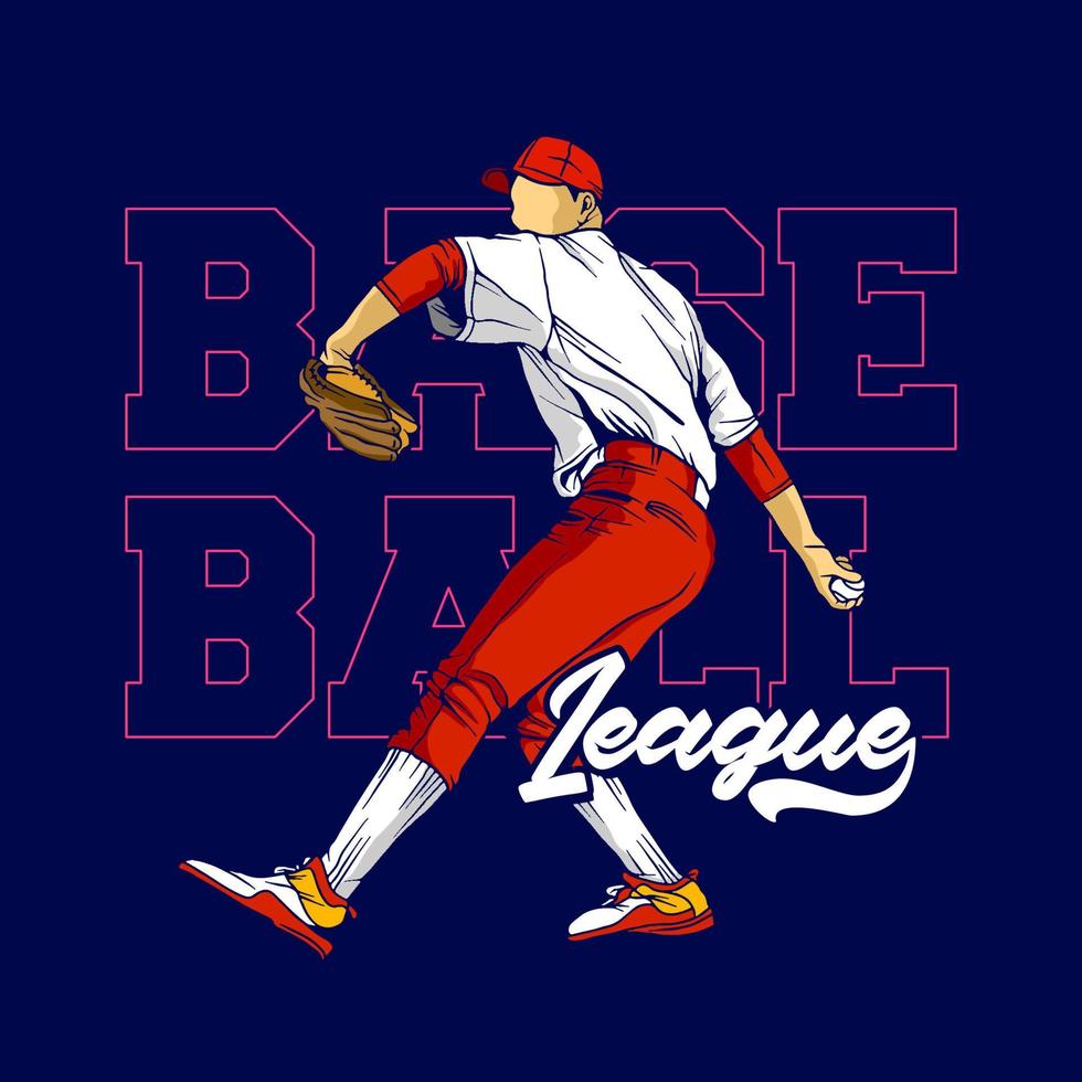 Line Art Baseball Illustration Vector