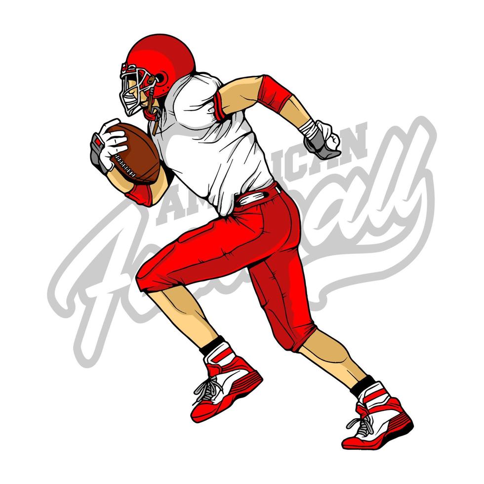 Line Art American Footbal NFL Illustration Vector