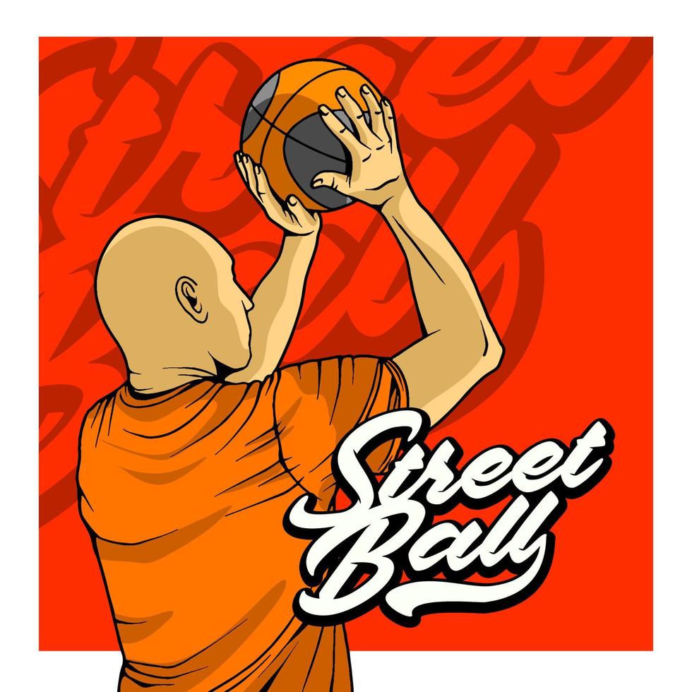 Line Art Basketball Illustration Vector