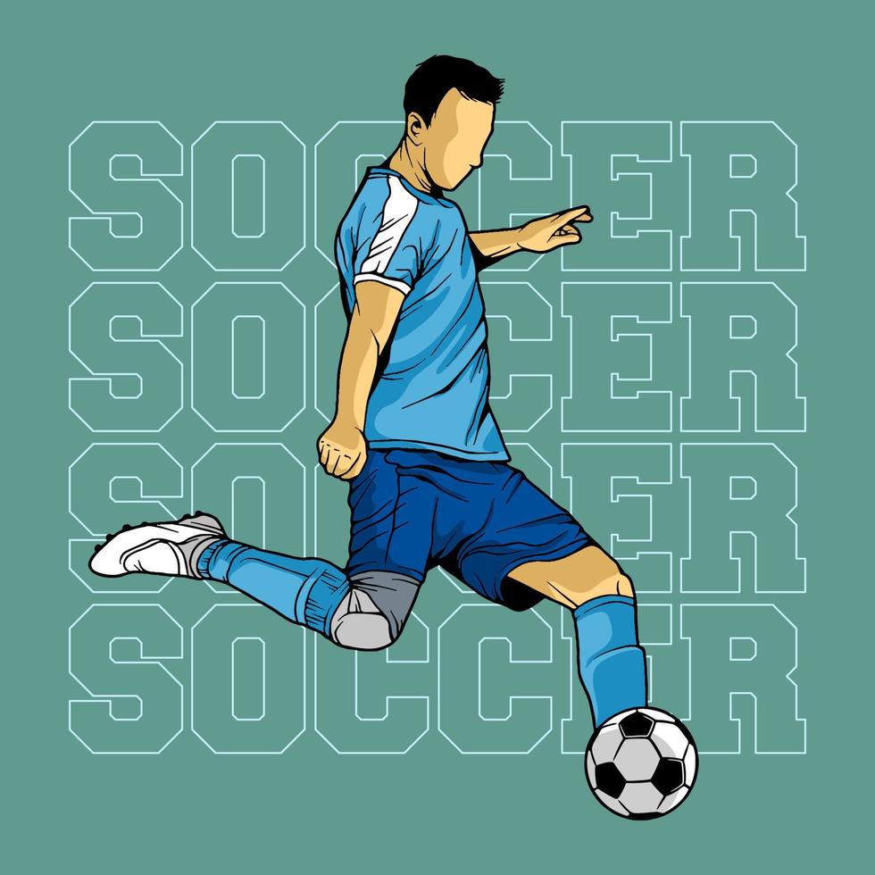 vector de ilustración de fútbol de arte de línea