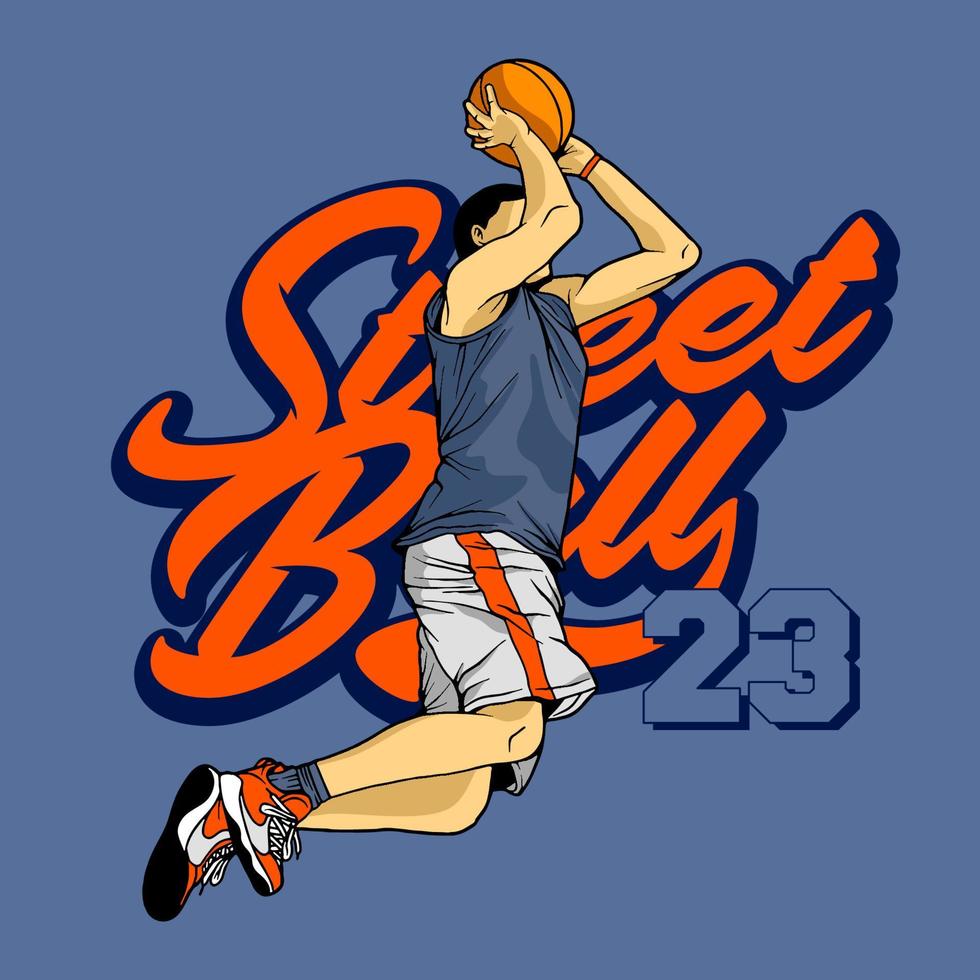 Line Art Basketball Illustration Vector