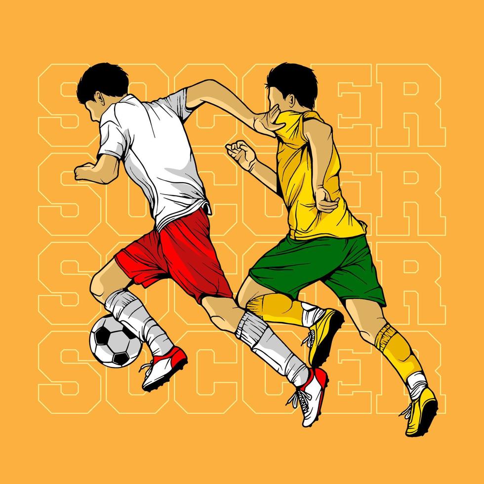 vector de ilustración de fútbol de arte de línea