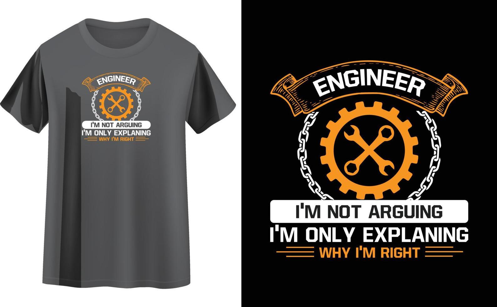 Engineer t shirt design vector