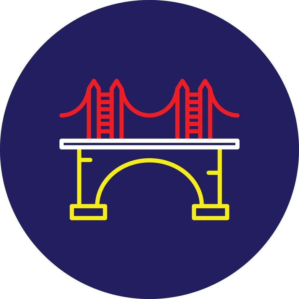 línea de puente multicolor vector