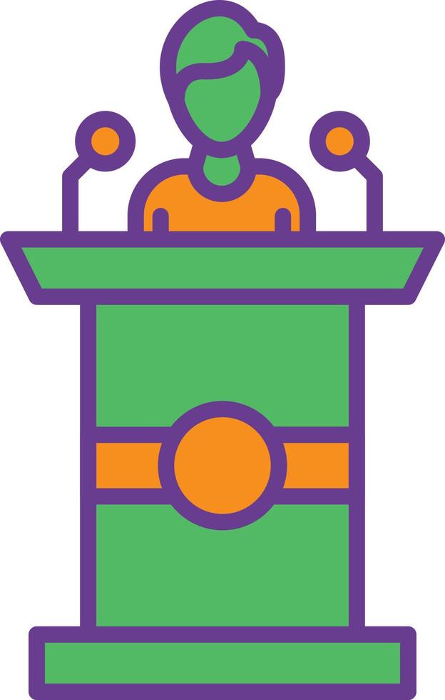 Conference Line Filled Two Color vector