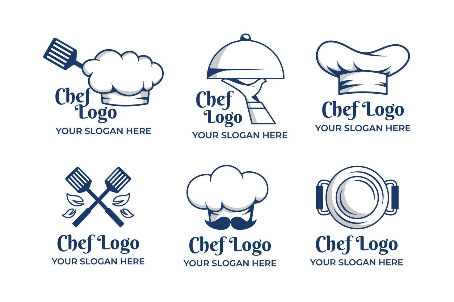 Chef Outline Logo Collection vector