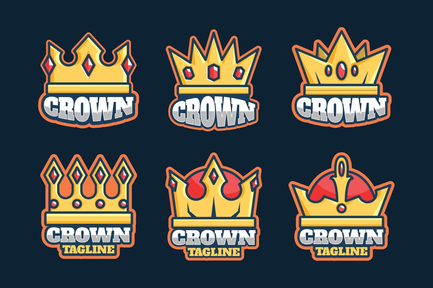 colección de logotipos de coronas con estilo de jugador vector