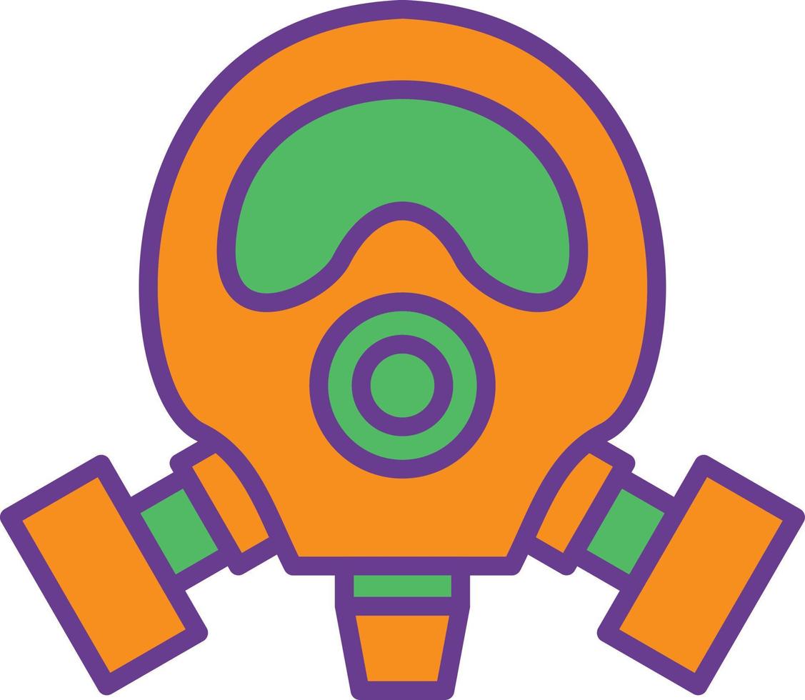 Gas Mask Line Filled Two Color vector