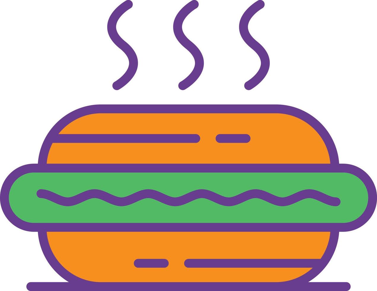 Hot Dog Line Filled Two Color vector