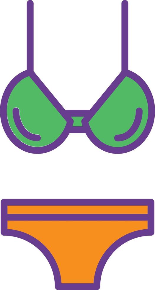 Bikini Line Filled Two Color vector