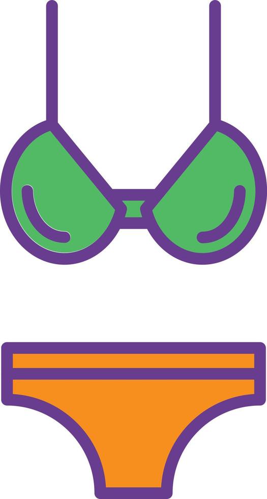 línea de bikini llena de dos colores vector