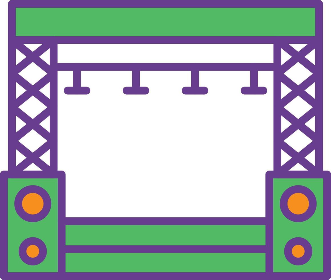 Stage Line Filled Two Color vector
