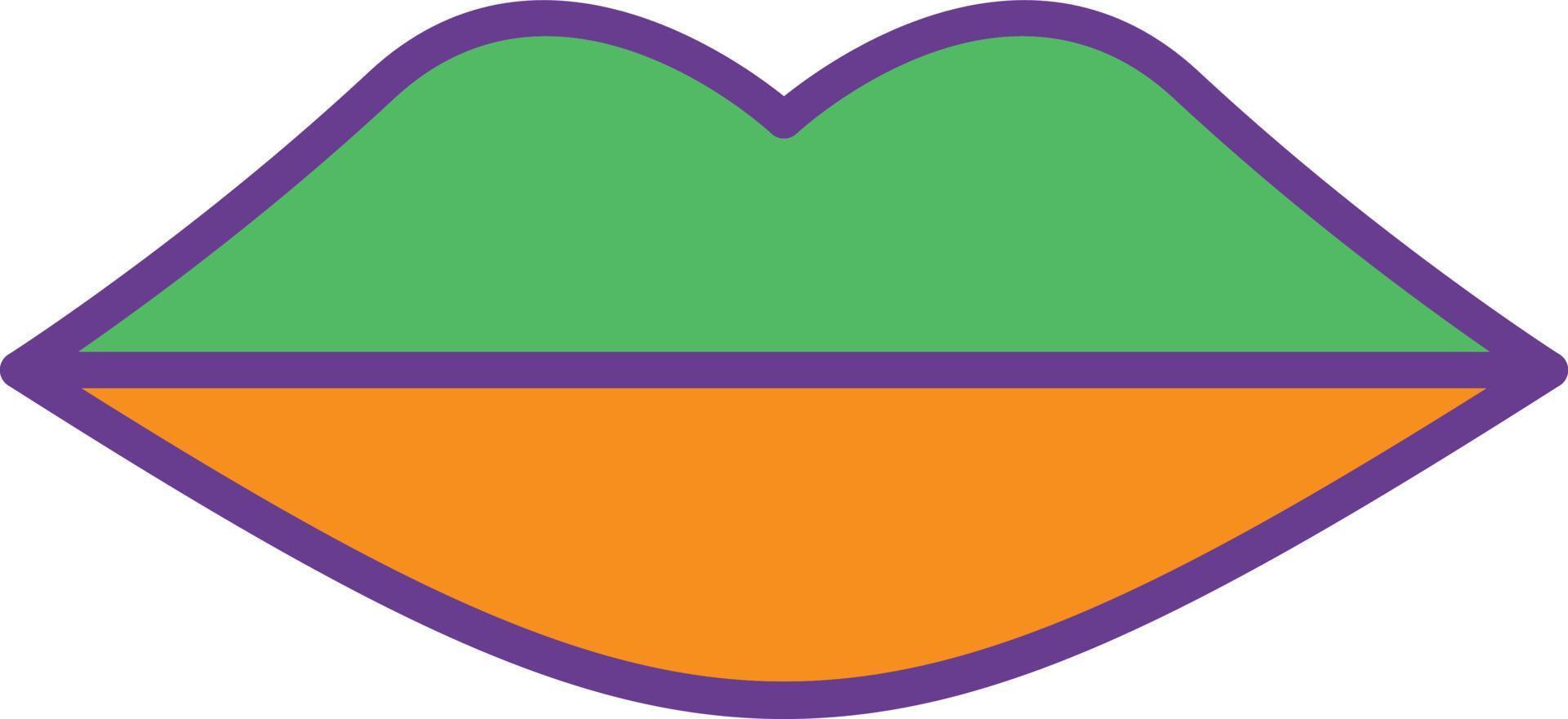 Lips Line Filled Two Color vector