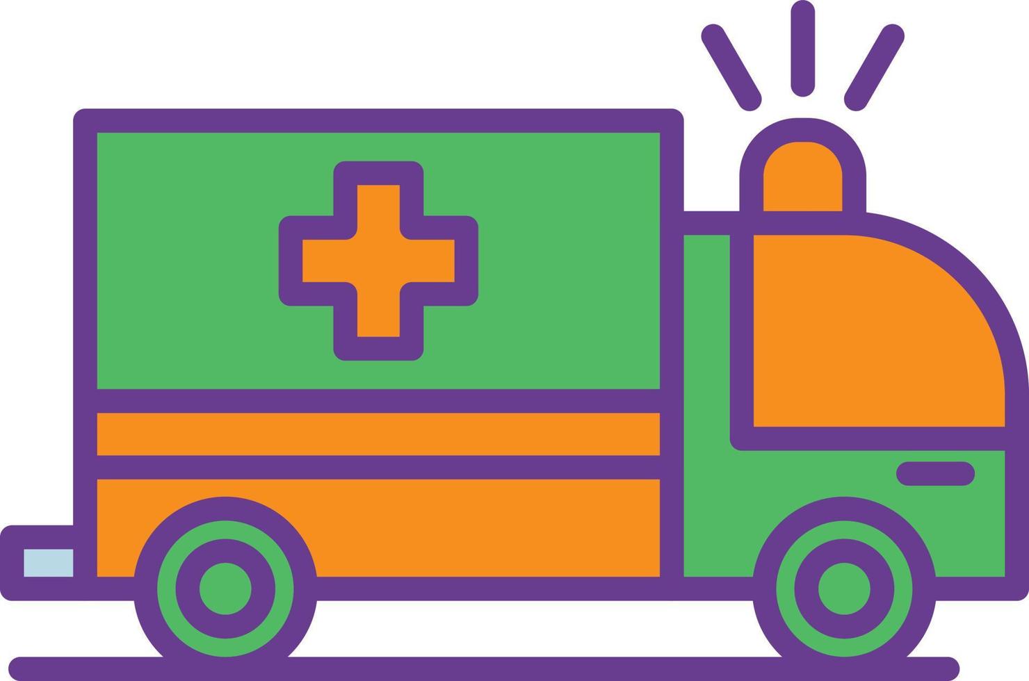 Ambulance Line Filled Two Color vector