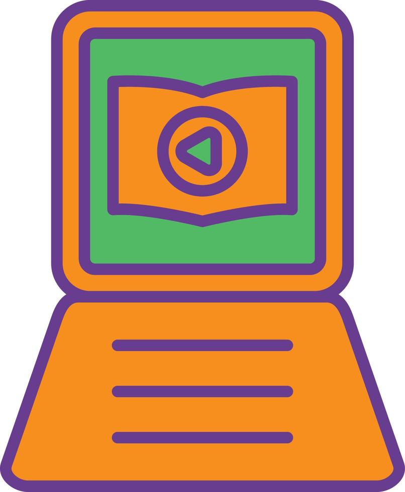 Video Tutorial Line Filled Two Color vector