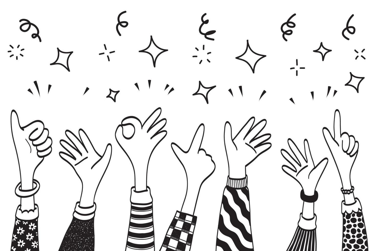 Applause hand draw. Vector illustration.