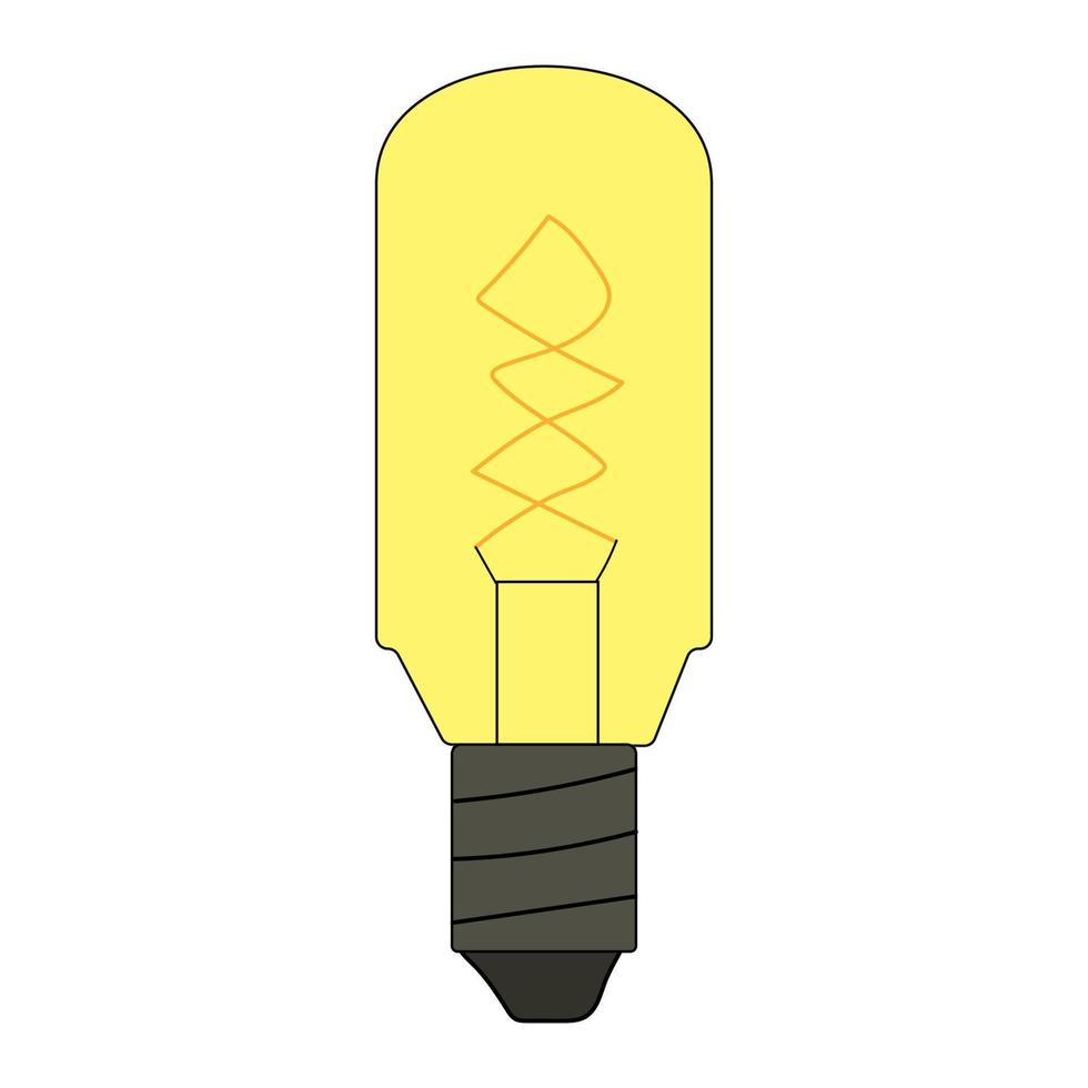 Glowing light bulb icon. Vector doodle illustration of an incandescent light bulb. Energy saving