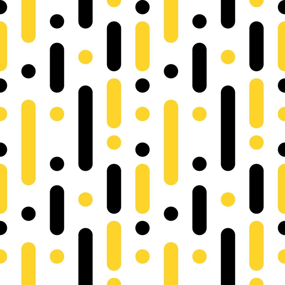 pattern background vertical black and yellow stripe and circle on white background vector