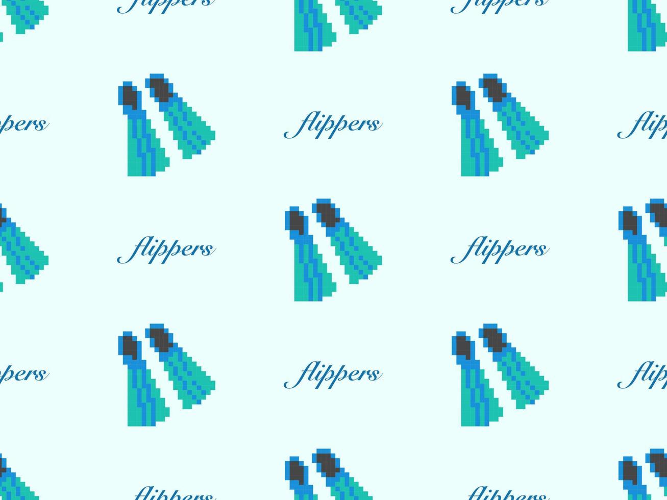 Flipper cartoon character seamless pattern on black background. Pixel style vector