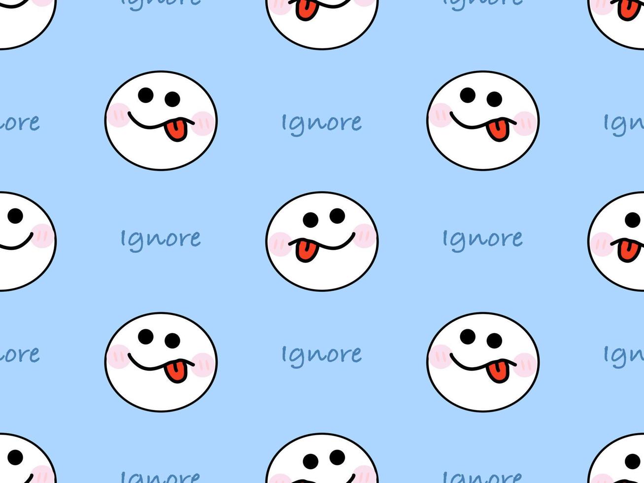 Emoji cartoon character seamless pattern on blue background vector