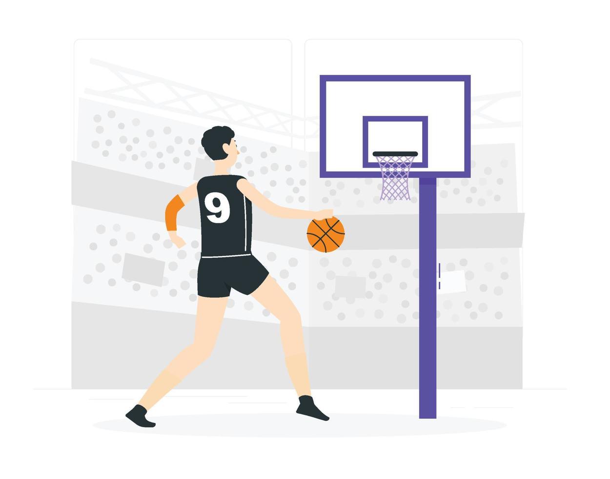 a man in the backyard plays basketball vector