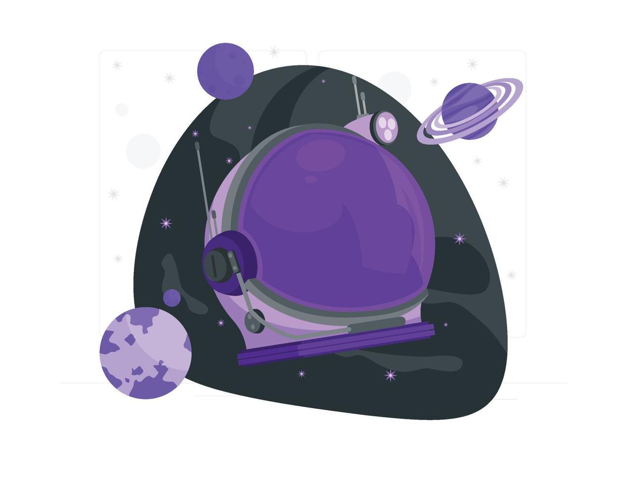 casco de astronauta con gran cristal y reflejo vector