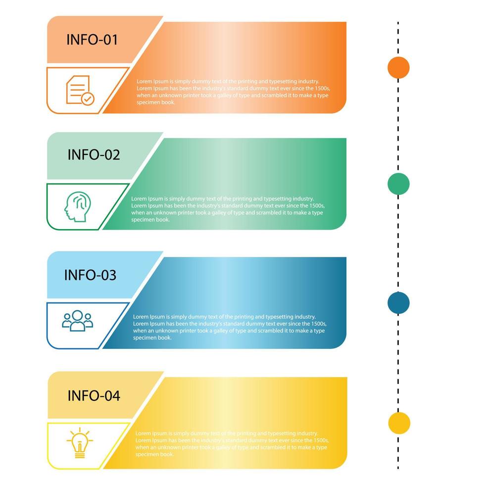Infographic rectangle shape vector Template Process concept Step for strategy