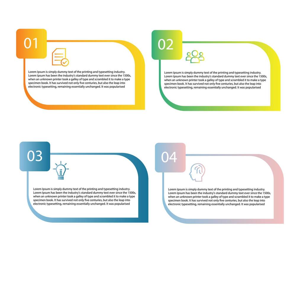 Infographic rectangle shape vector Template Process concept Step for strategy