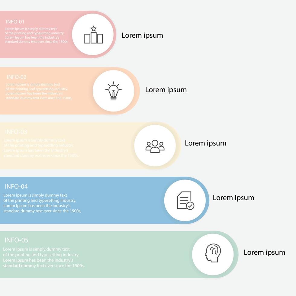Abstract elements Infographic Circle with rectangle shape data vector Template Process concept Step for strategy and information education