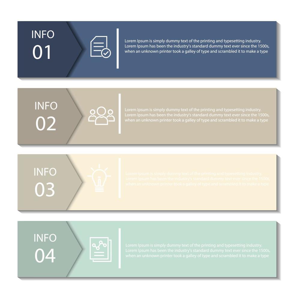 Abstract elements Infographic rectangle shape data vector Template Process concept Step for strategy and information education