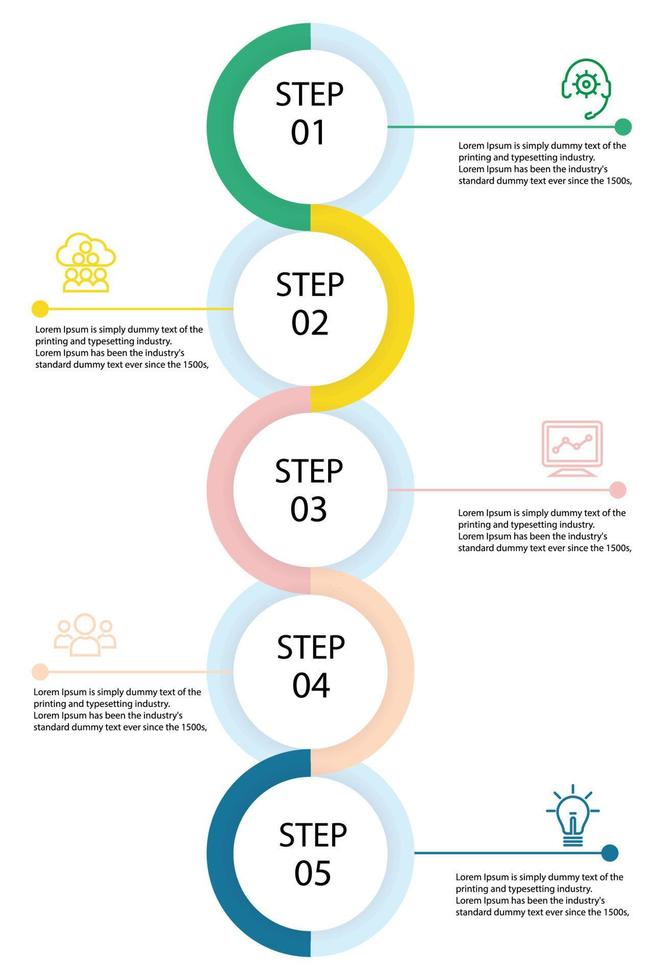 elementos abstractos infografía círculo forma datos vector plantilla proceso concepto paso para estrategia e información educación