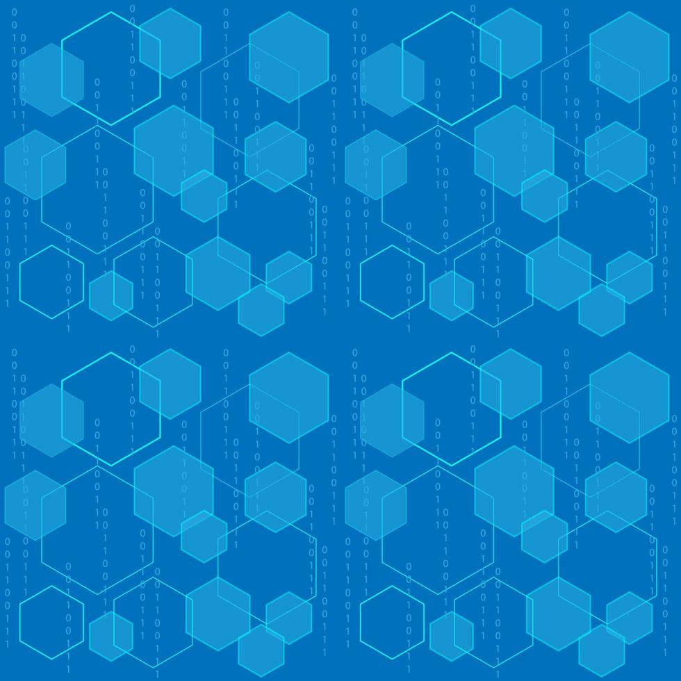 Abstract vector background Blue hexagon and number shape sign symbol