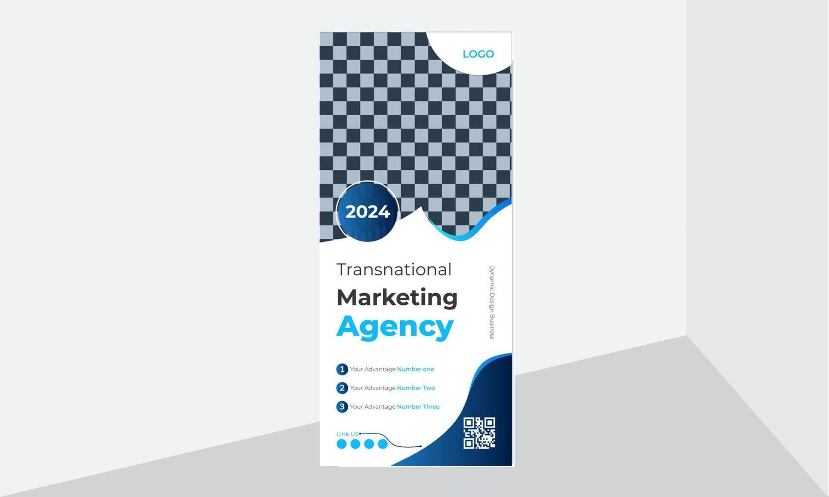 Modern Business Roll up pull up banner Standee design vector template