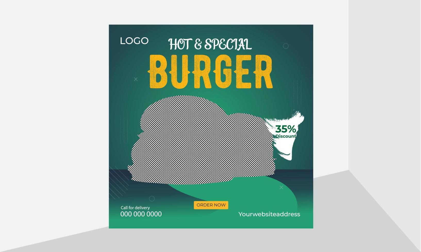 Food Special and Delicious food Social Media Poster and banner template vector