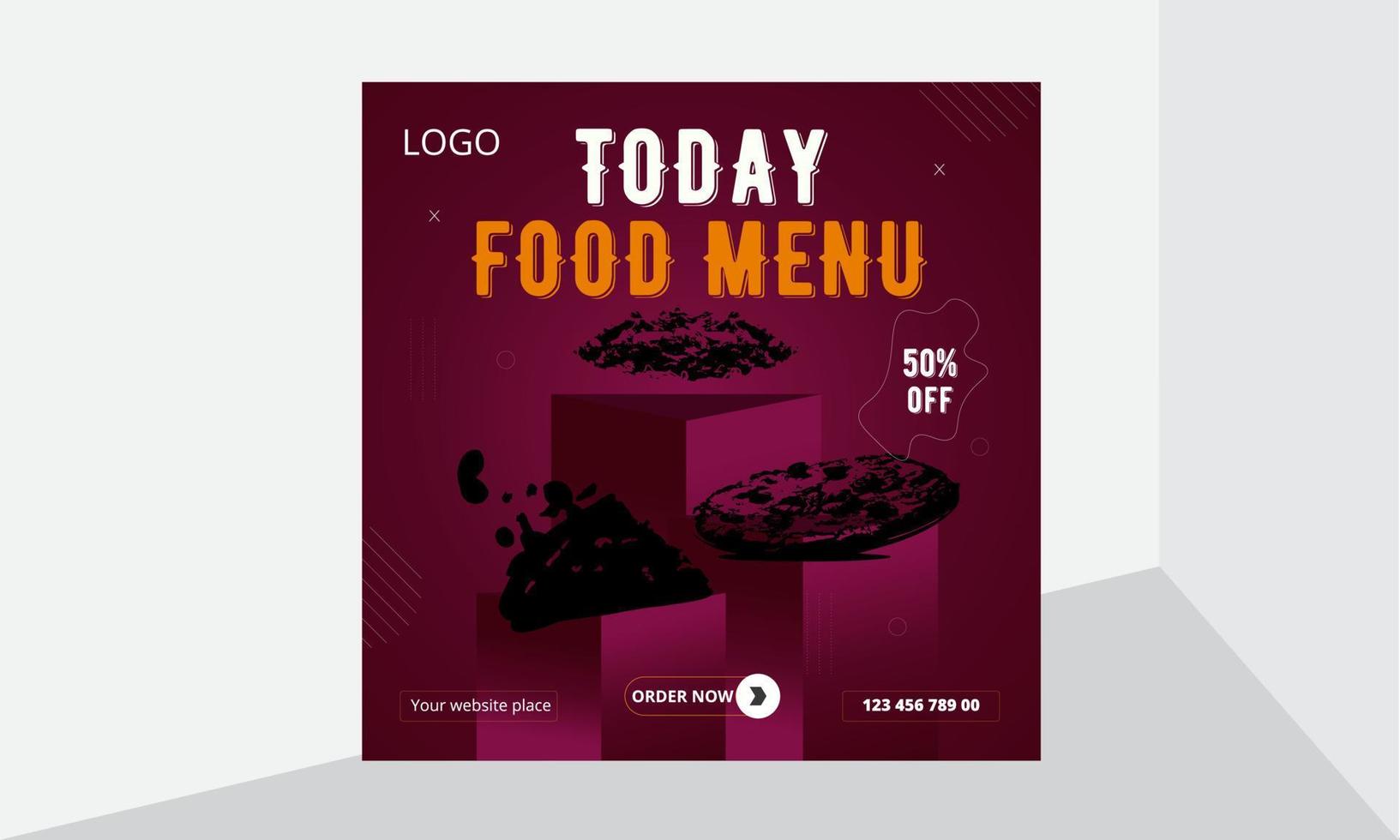 Food Special and Delicious food Social Media Poster and banner template vector