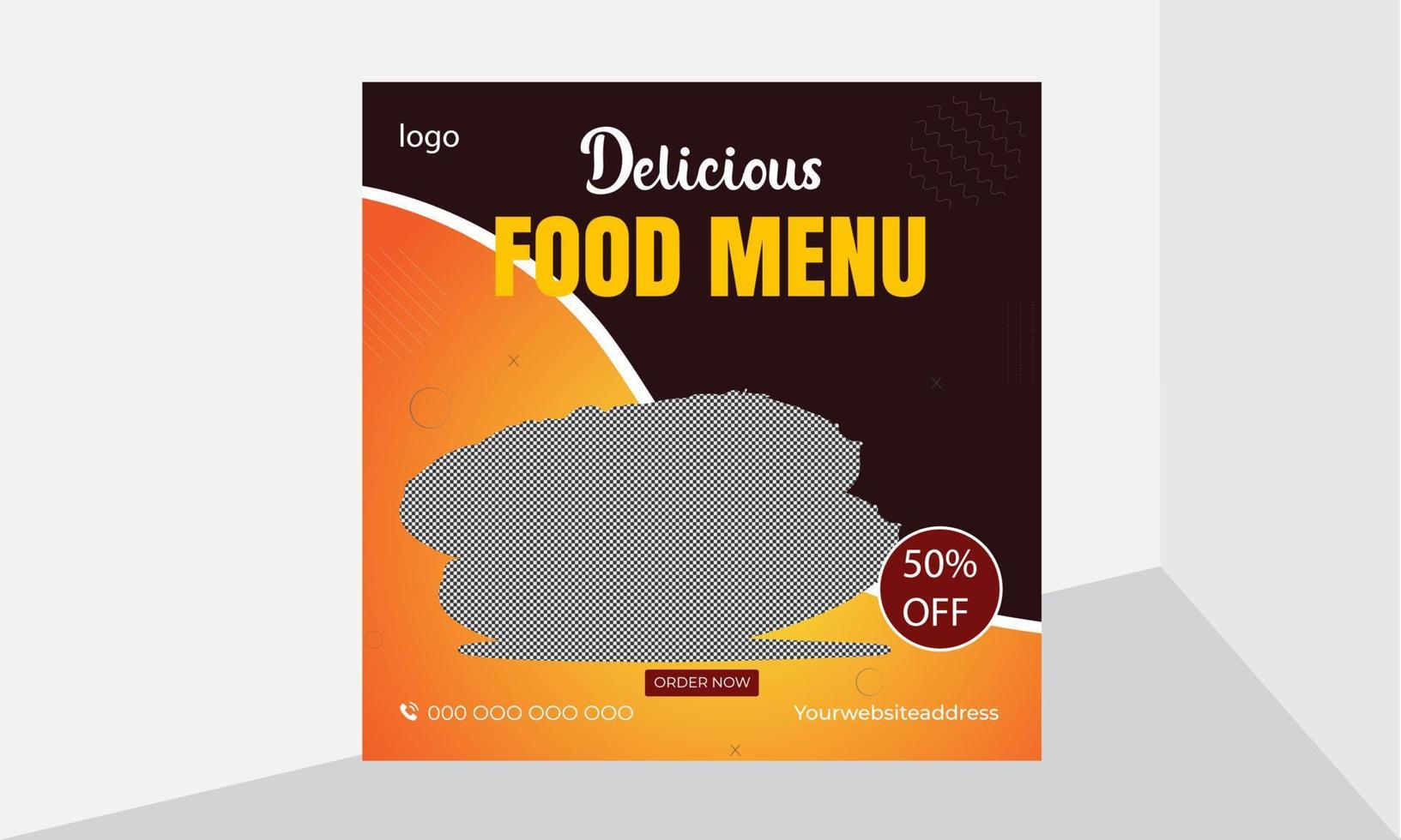 Food Special and Delicious food Social Media Poster and banner template vector