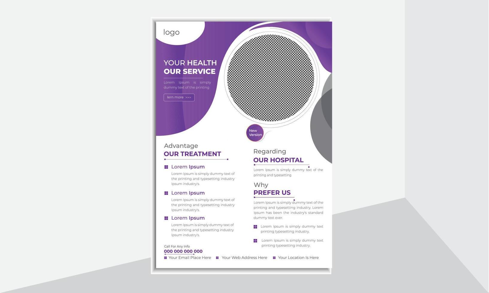 Modern medical business flyer template vector