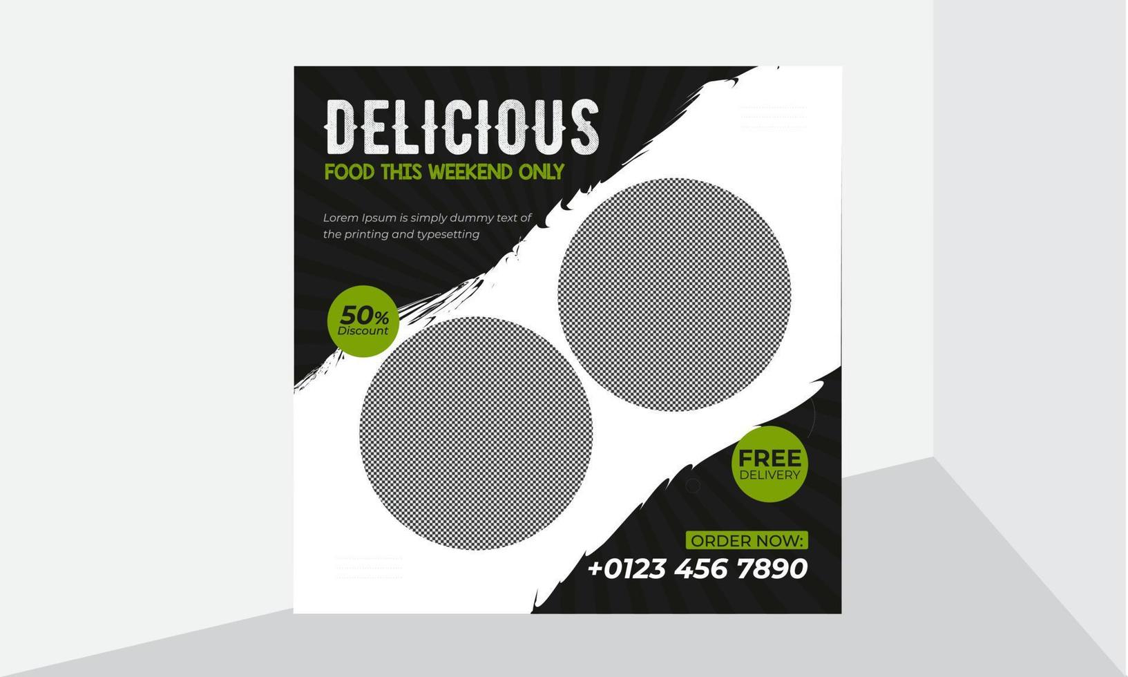 Food Special and Delicious food Social Media Poster and banner template vector
