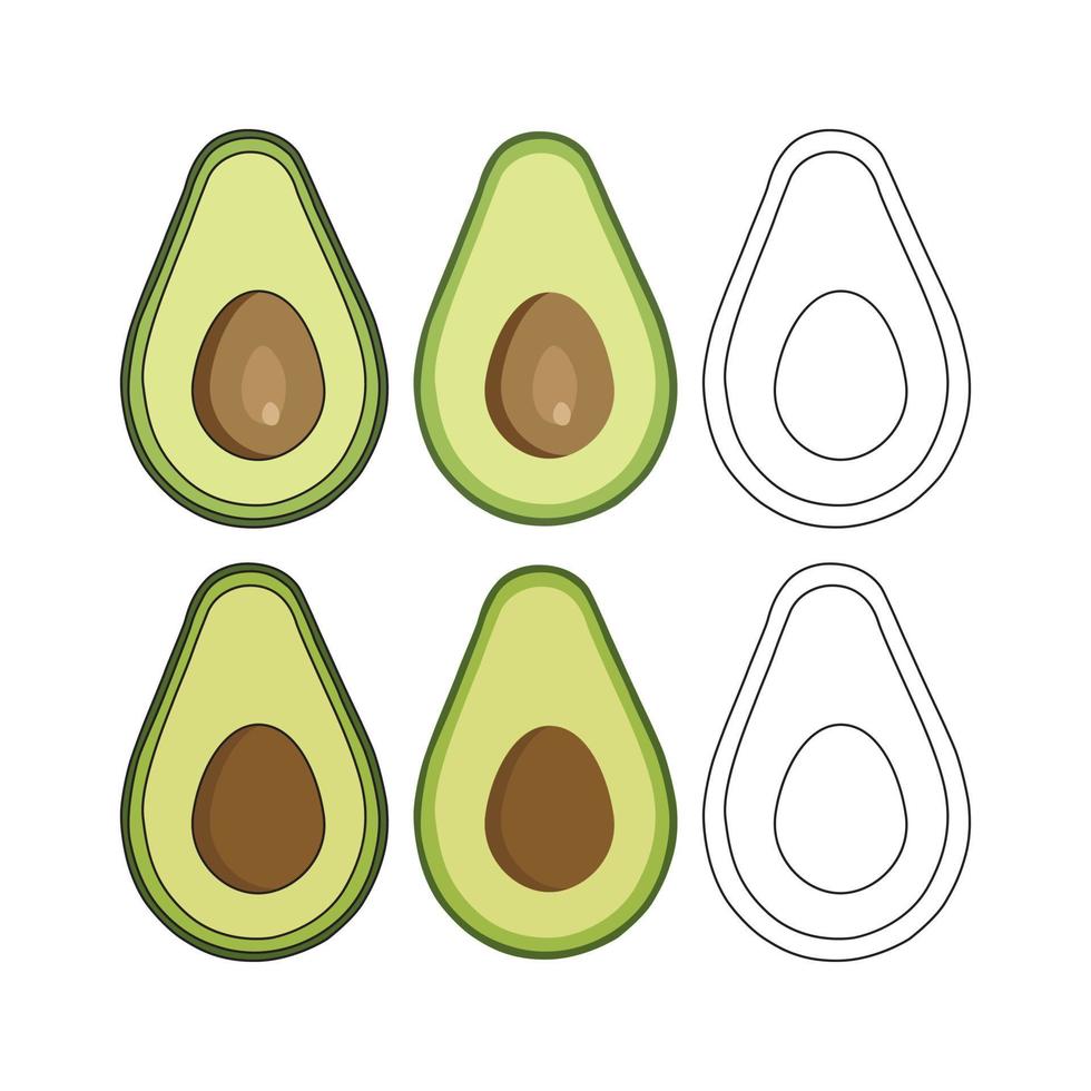 avocado Illustration isolated on white background. vector