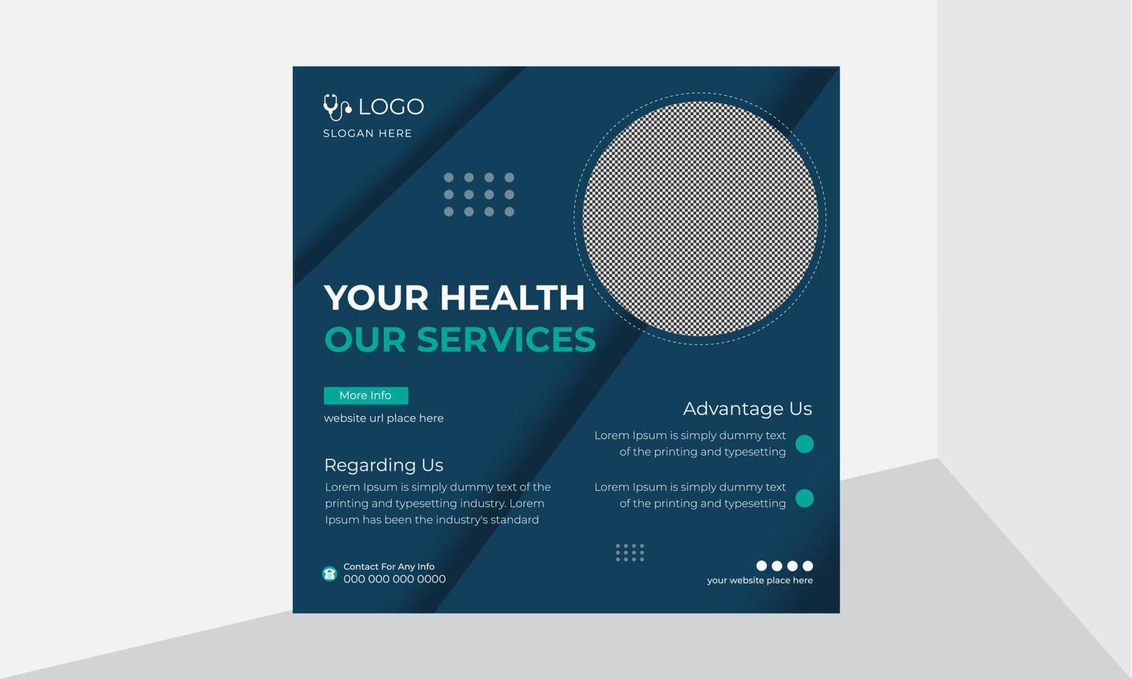 Medical Healthcare Social media design template vector