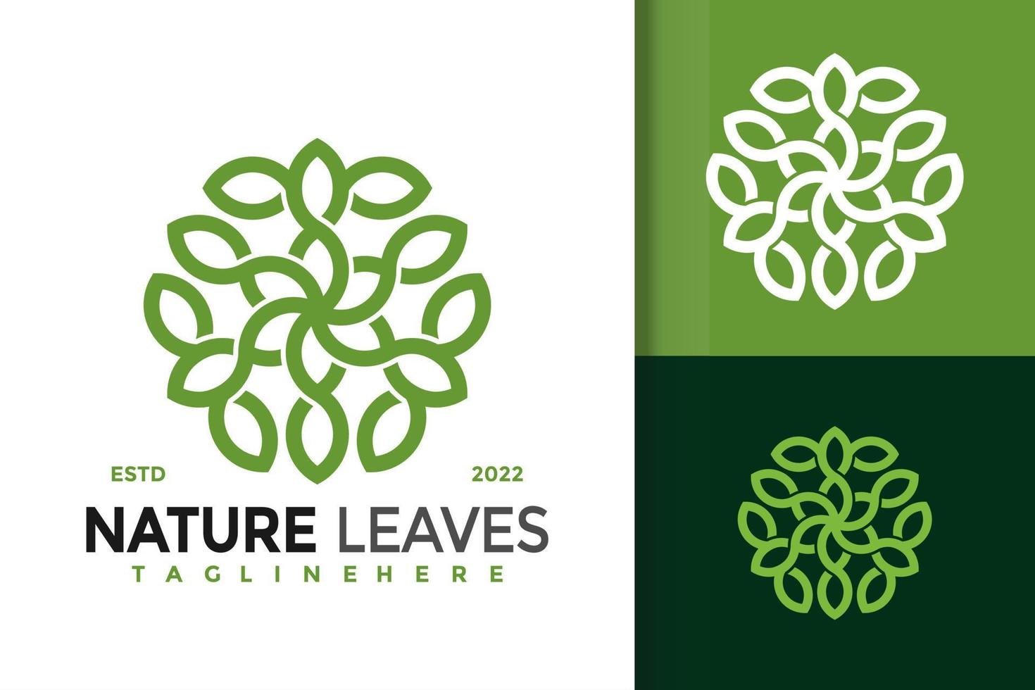 Nature Leaf Ornament Logo Design, Brand Identity logos vector, modern logo, Logo Designs Vector Illustration Template