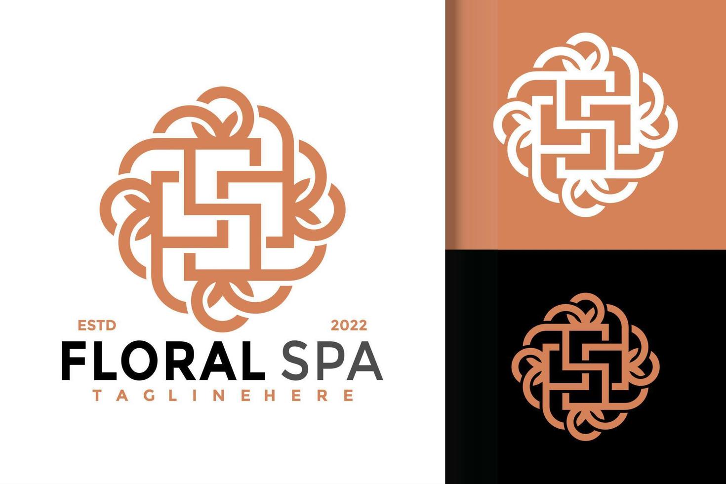 diseño de logotipo de adorno de spa floral con letra s, vector de logotipos de identidad de marca, logotipo moderno, plantilla de ilustración vectorial de diseños de logotipos