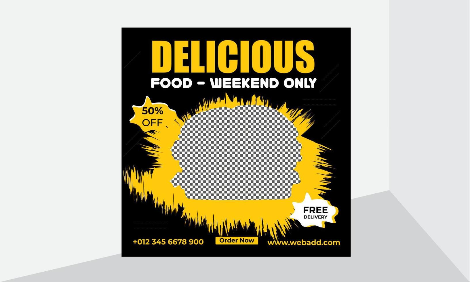 Food Special and Delicious food Social Media Poster and banner template vector
