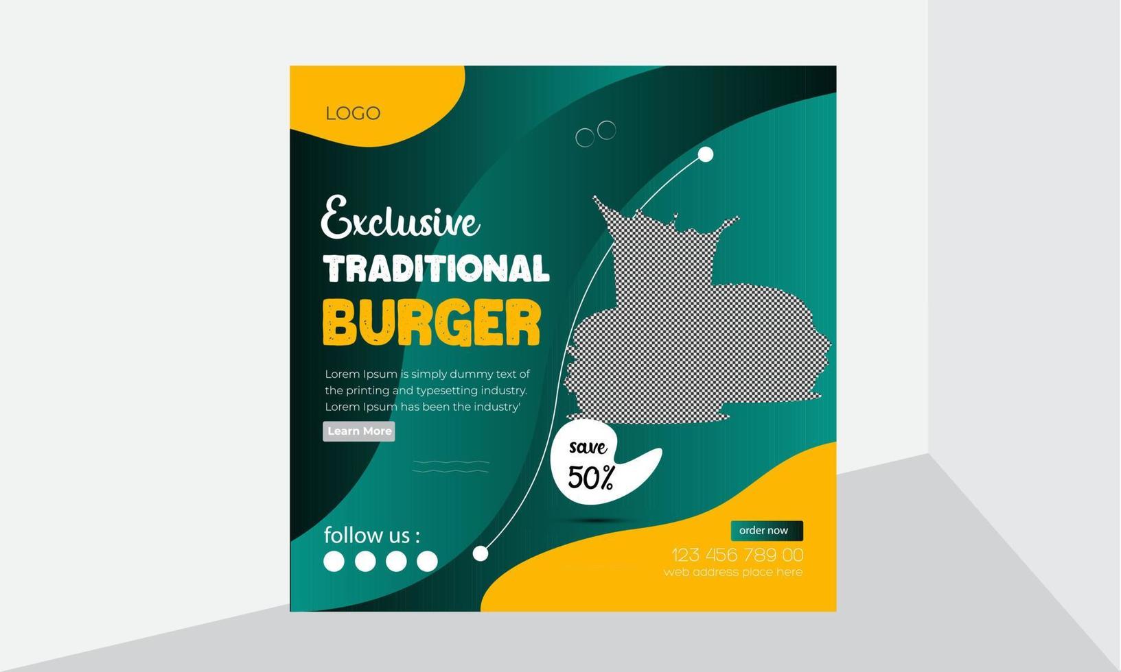 Food Special and Delicious food Social Media Poster and banner template vector