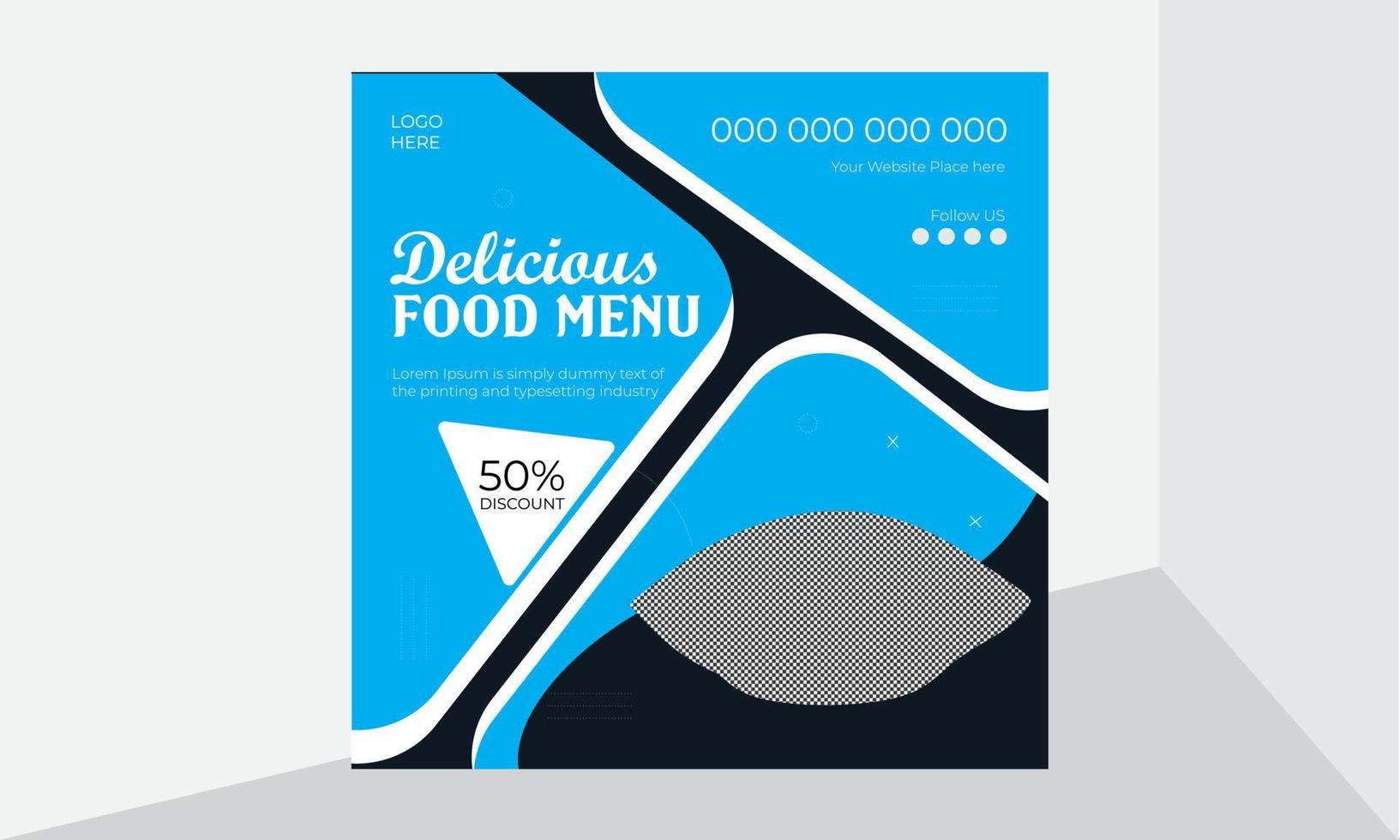Food Special and Delicious food Social Media Poster and banner template vector