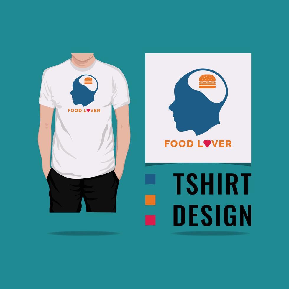ilustración de vector de diseño de camiseta de amante de la comida