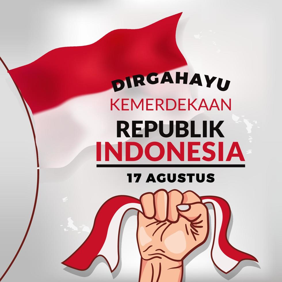 17 August, Happy Indonesian independence day background design vector