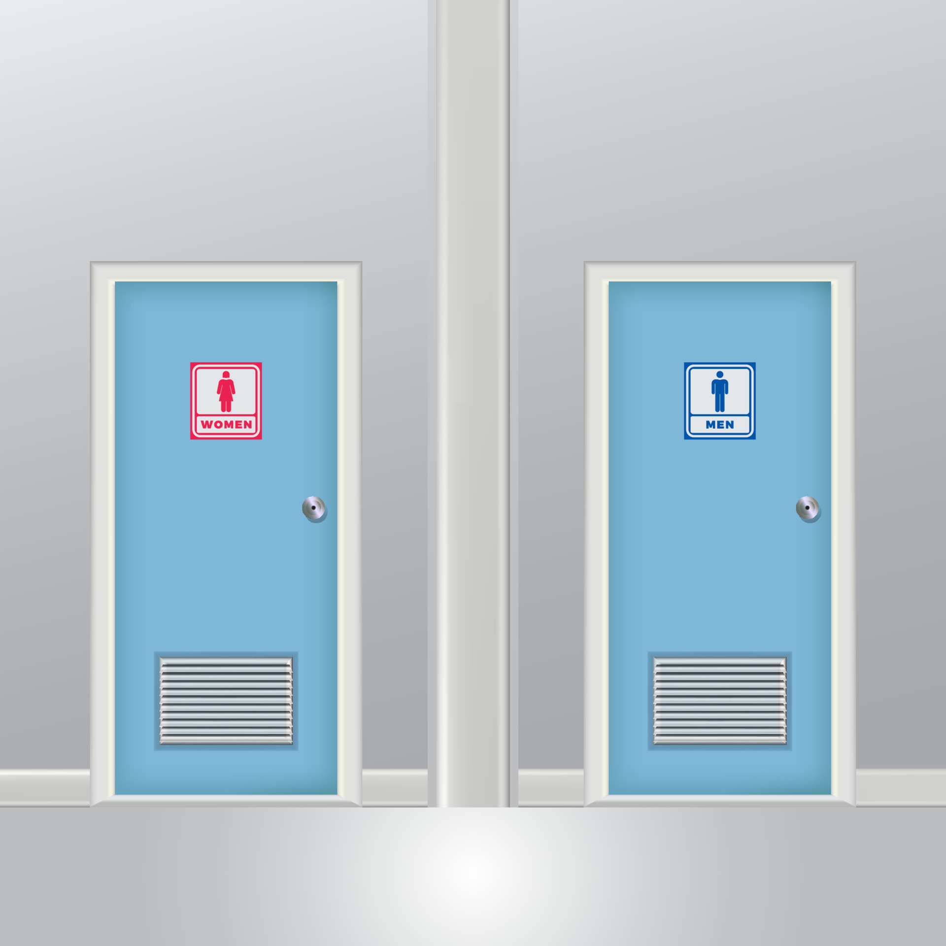 Women and men toilet doors design vector illustration 9571929 Vector