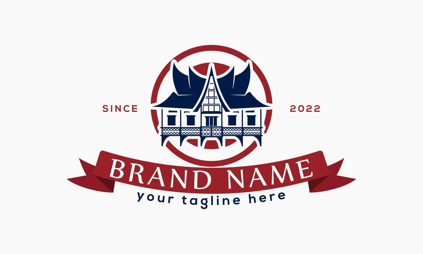 Padang food logo, padang vintage logo vector