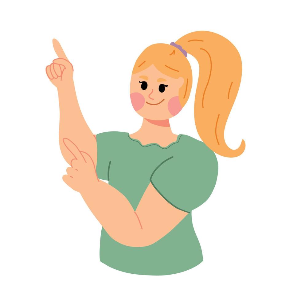 pointing woman illustration vector